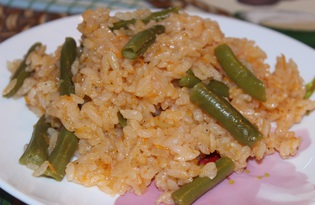 Рис со стручковой фасолью в мультиварке
