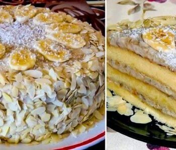 Банановый бисквитный торт